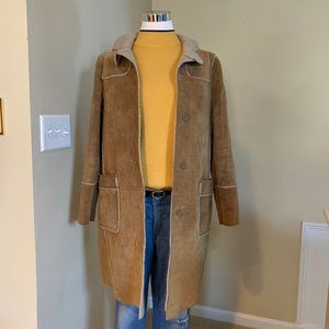 GAP Hooded Suede Coat Size S